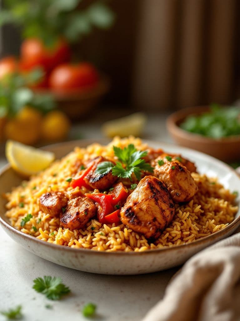 Jollof Rice with Spicy Grilled Chicken