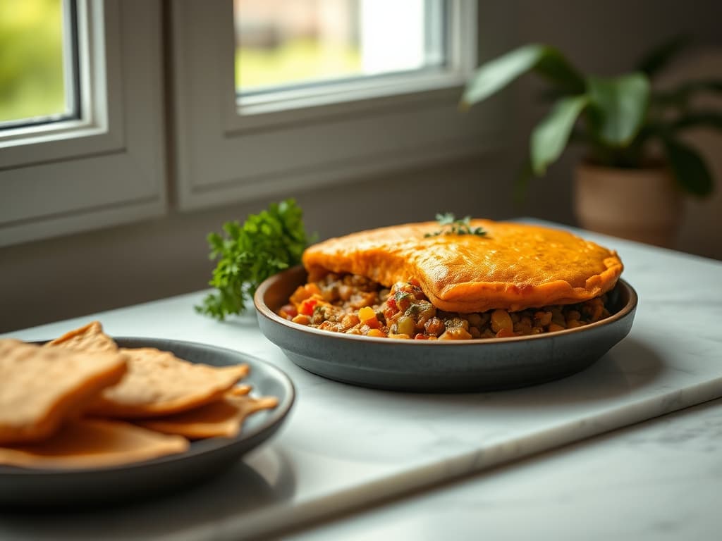 Indian Spiced Lentil Shepherd's Pie with Sweet Potato Topping
