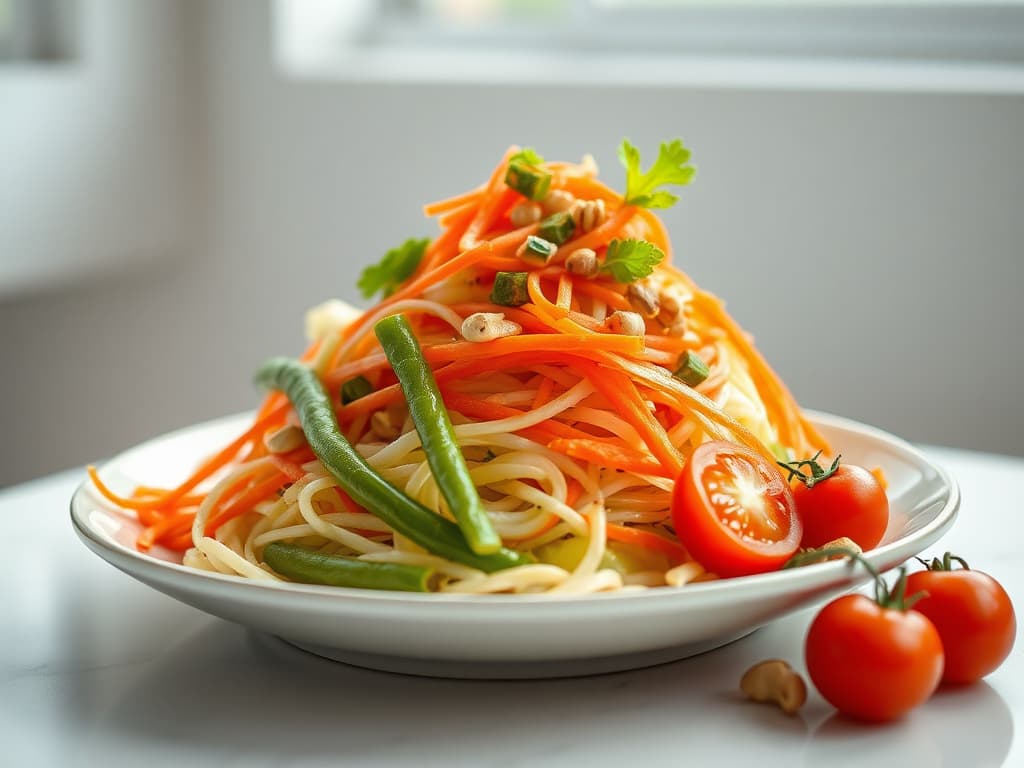 Refreshing Thai Green Papaya Salad (Som Tum Thai)