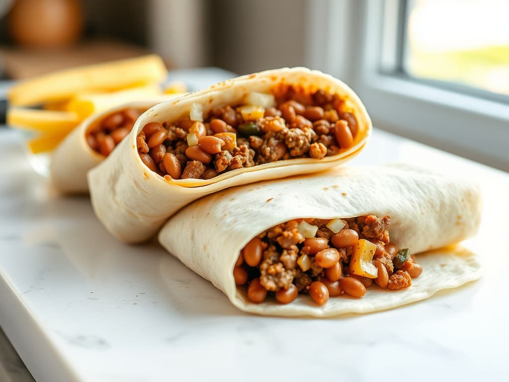 Hearty Beef and Bean Burritos