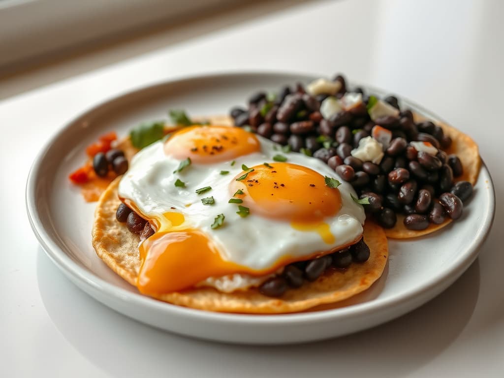 Huevos Rancheros with Spicy Black Beans