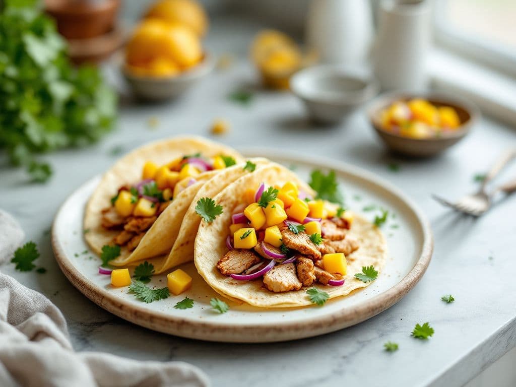 Chicken Tacos with Mango Salsa