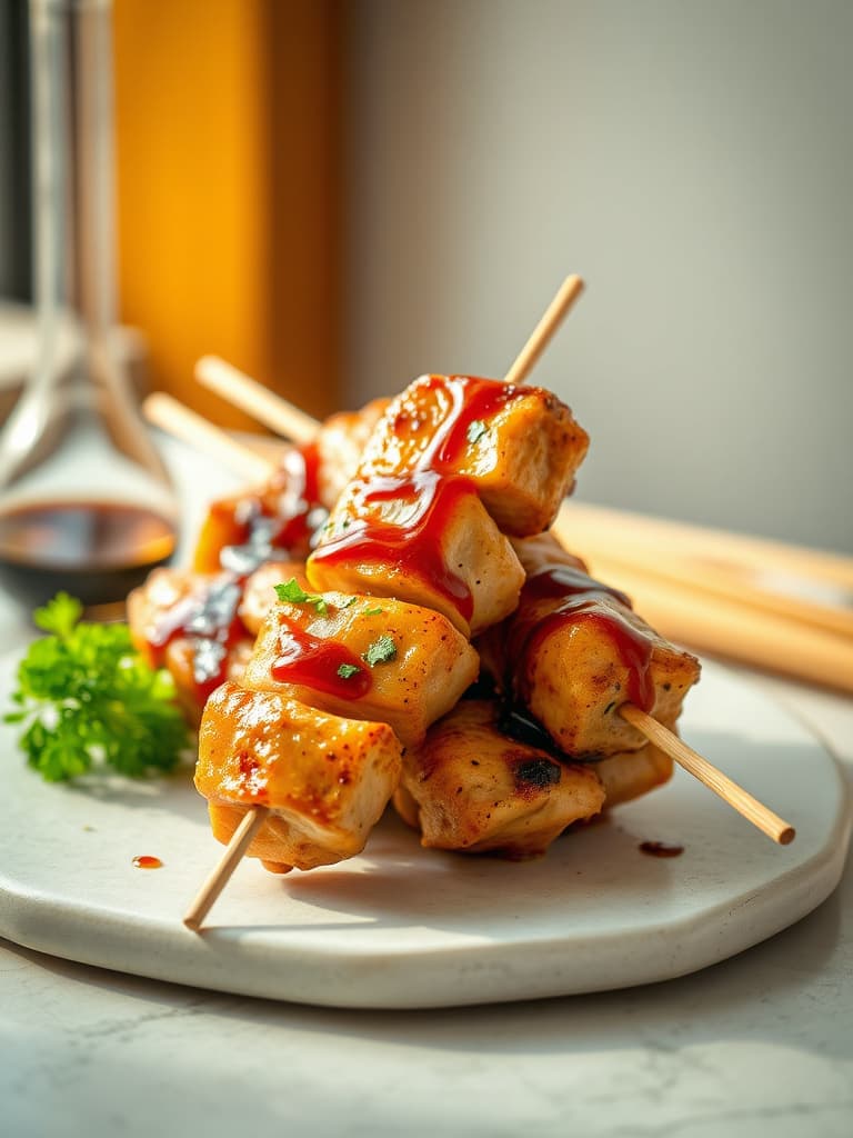 Yakitori (Grilled Chicken Skewers) with Sweet Glaze