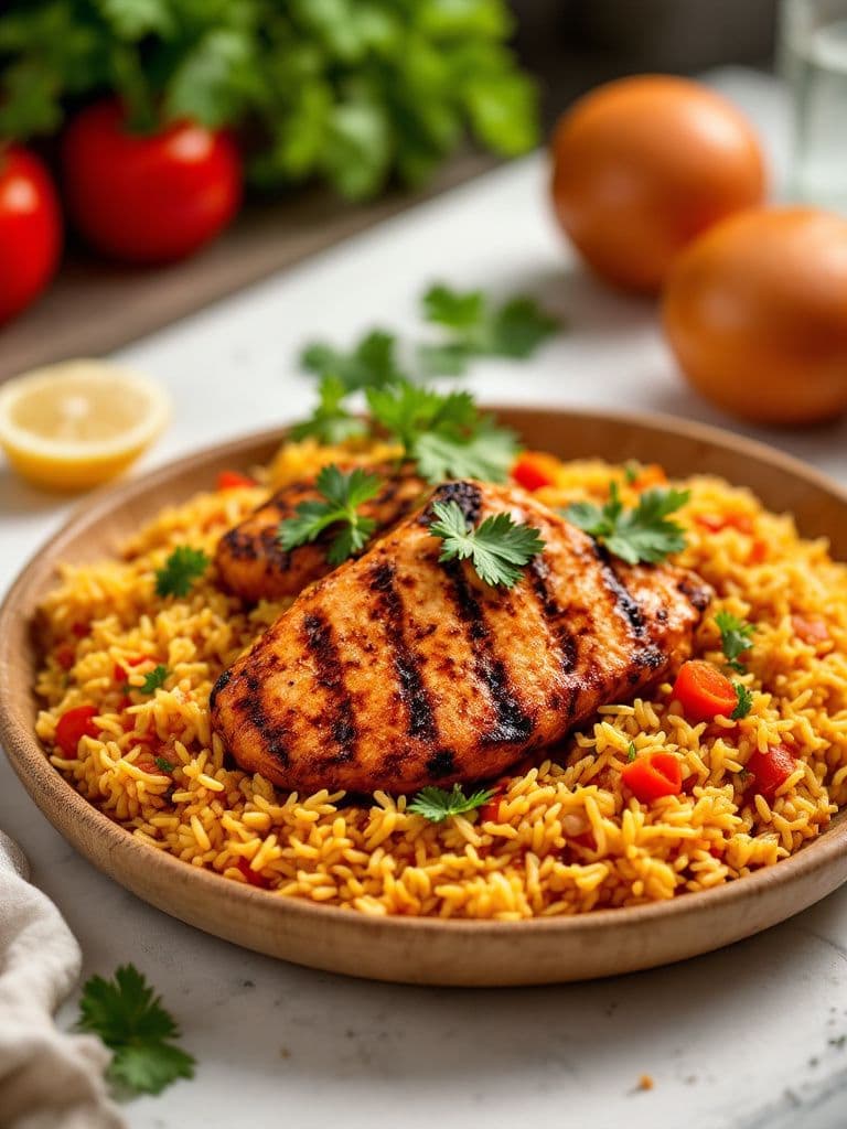 Jollof Rice with Grilled Chicken