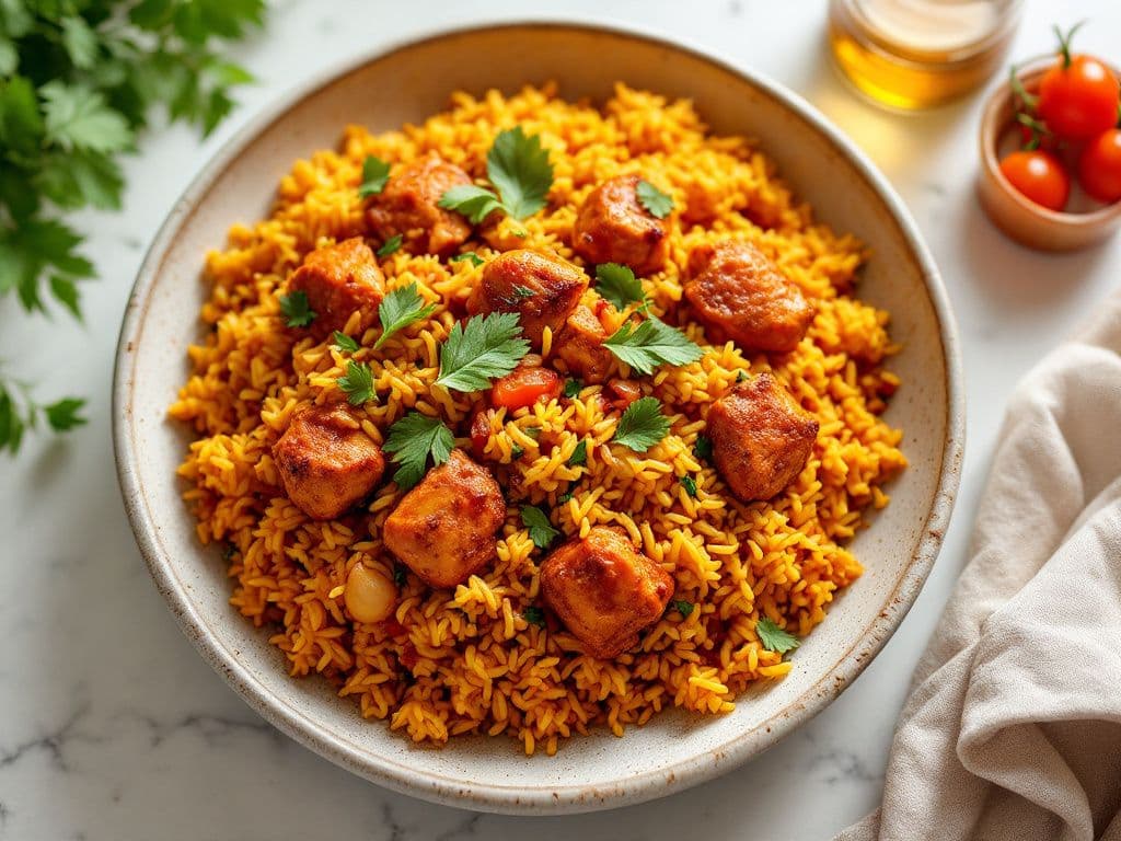 Jollof Rice with Spicy Chicken