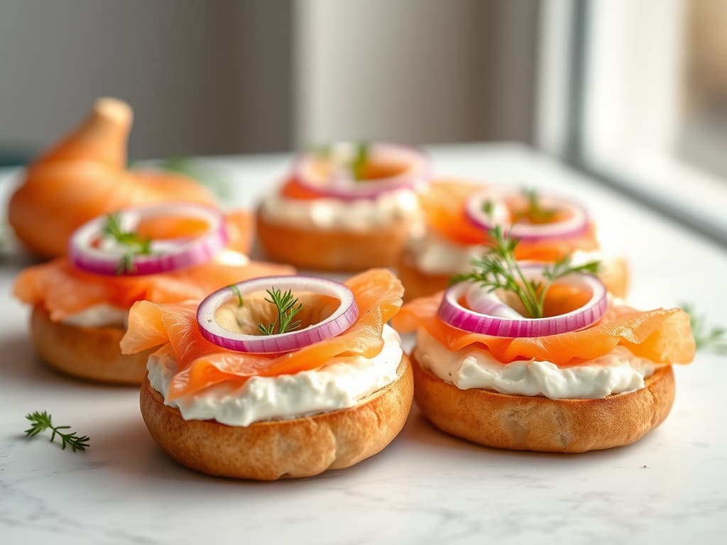Smoked Salmon & Dill Cream Cheese Bagels