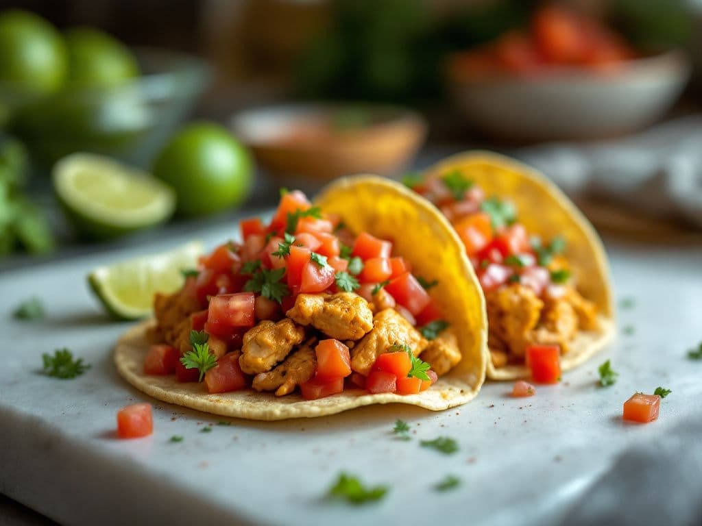 Authentic Chicken Tacos with Pico de Gallo