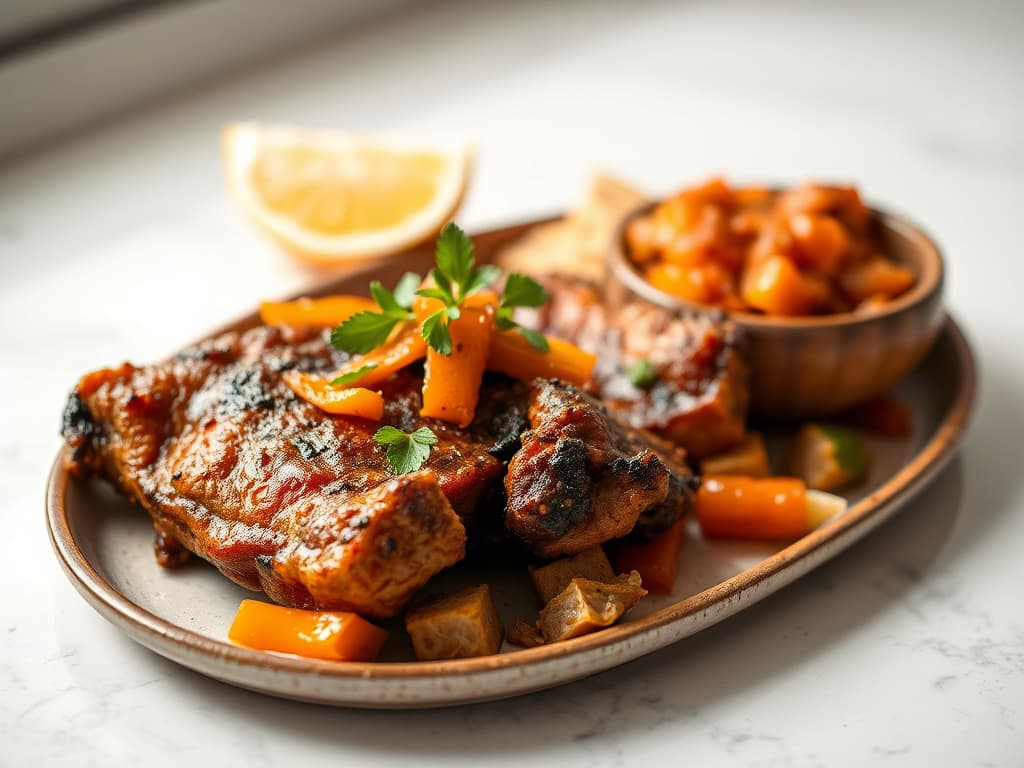 Crispy Haitian Griot with Spicy Pikliz