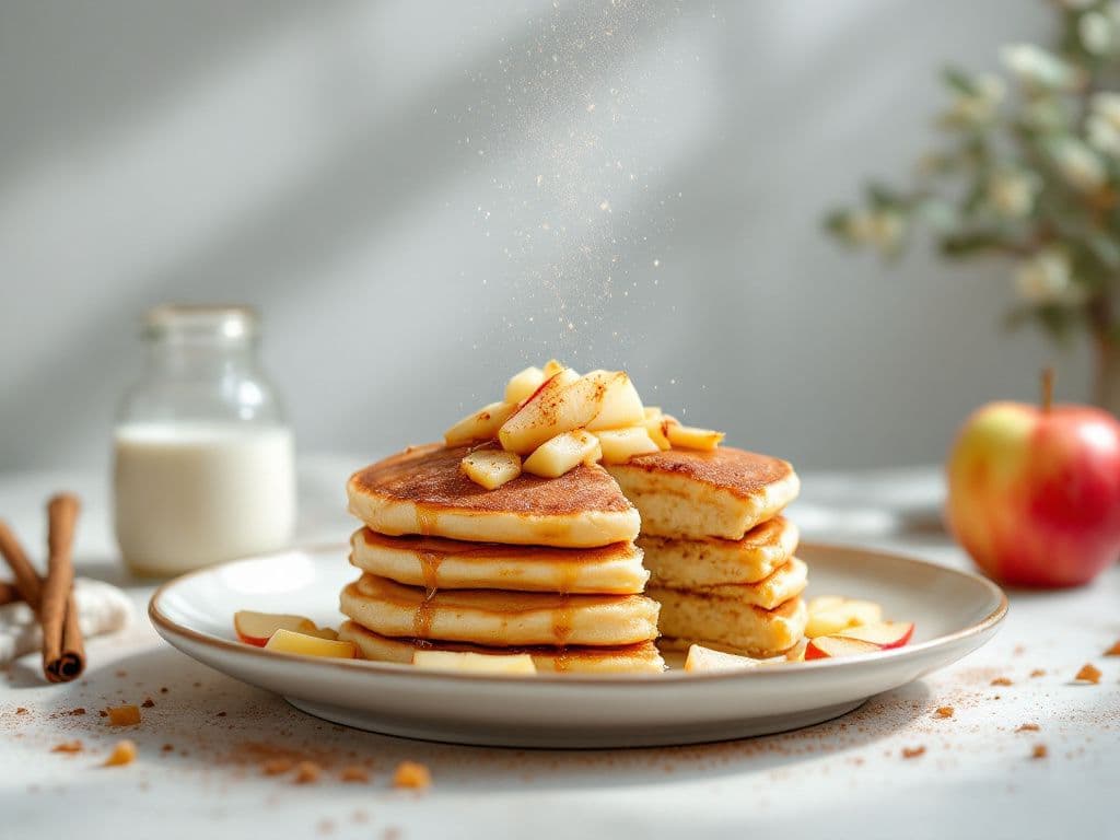 Fluffy Cinnamon Apple Pancakes