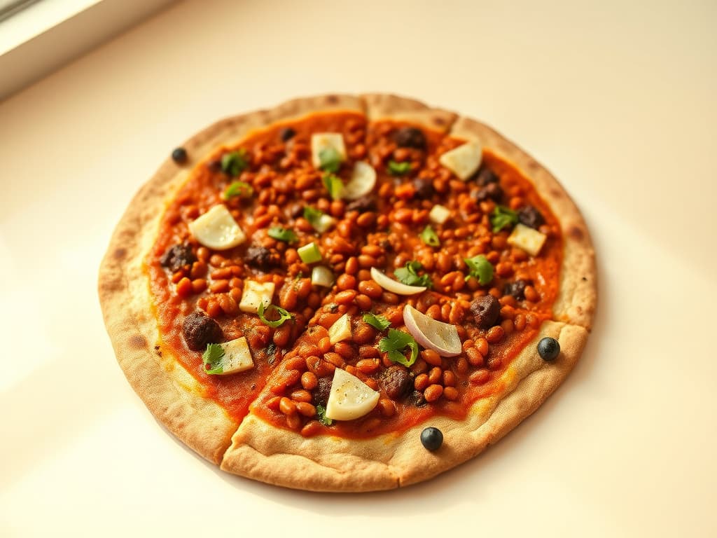 Ethiopian Misir Wot Pizza with Injera Crust
