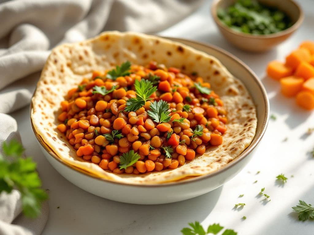 Spicy Lentil Stew with Injera