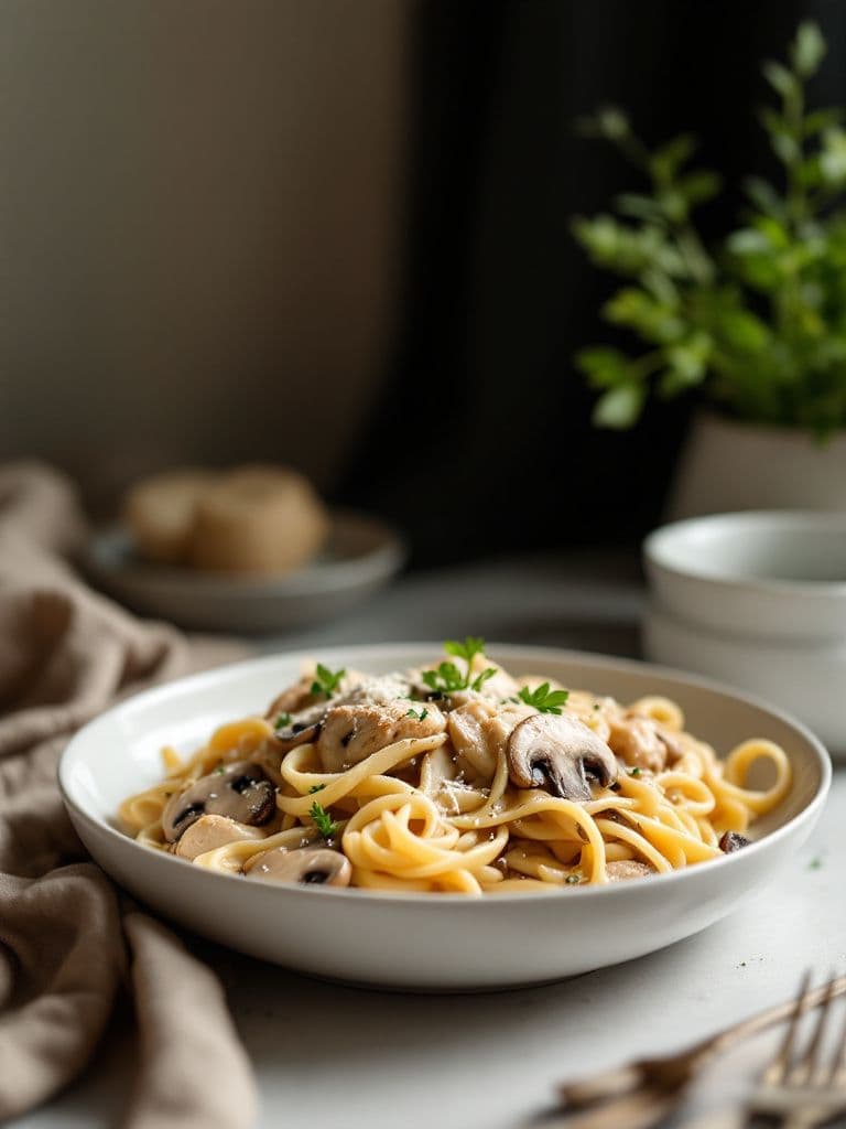 Creamy Chicken and Mushroom Pasta