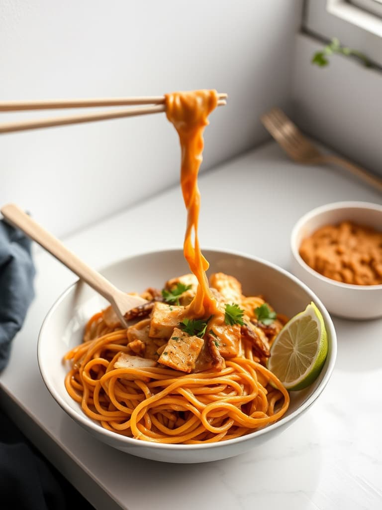 Spicy Peanut Noodles with Tofu and Sriracha-Lime Dressing