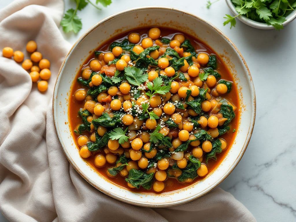 Spiced Chickpea and Spinach Stew
