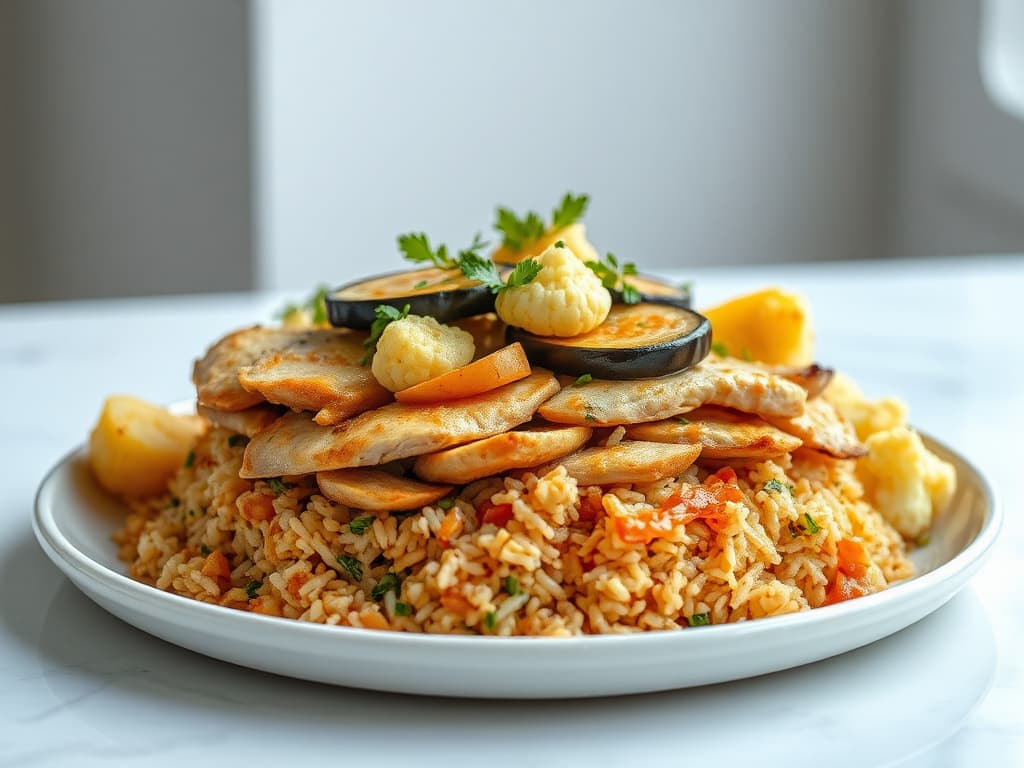 Layered Chicken Maqluba (Upside-Down Rice)
