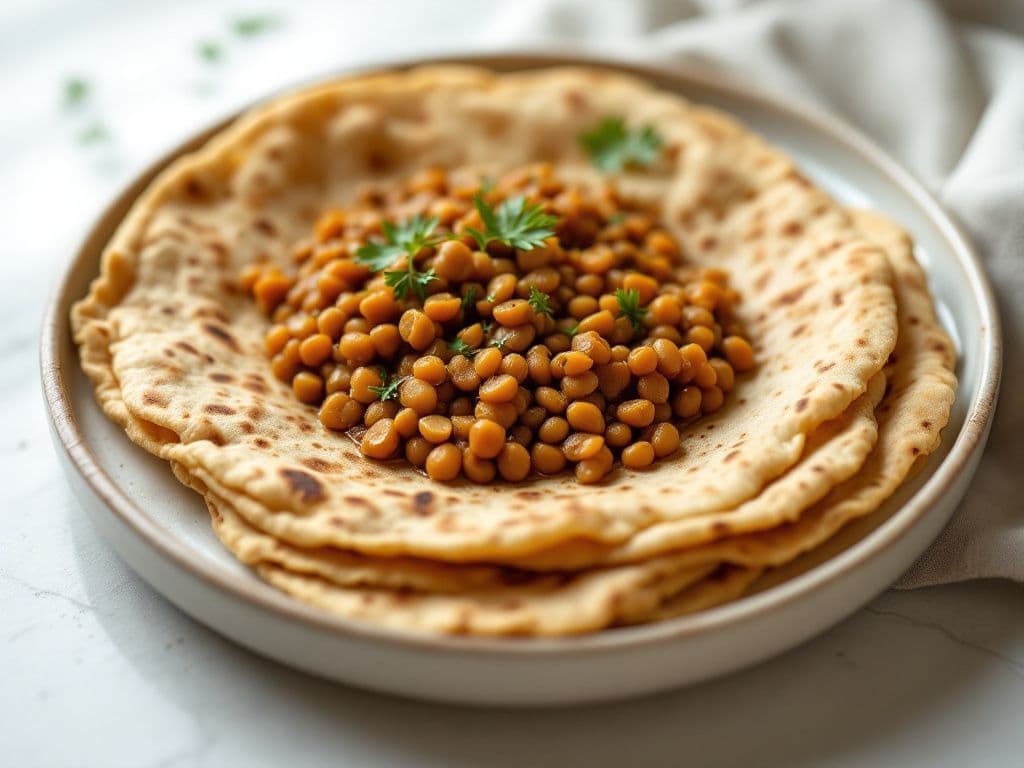 Injera with Lentil Stew