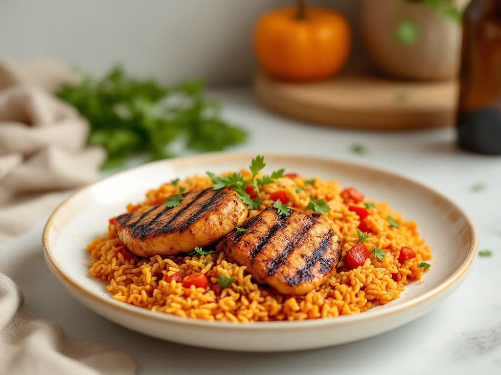 Jollof Rice with Grilled Chicken