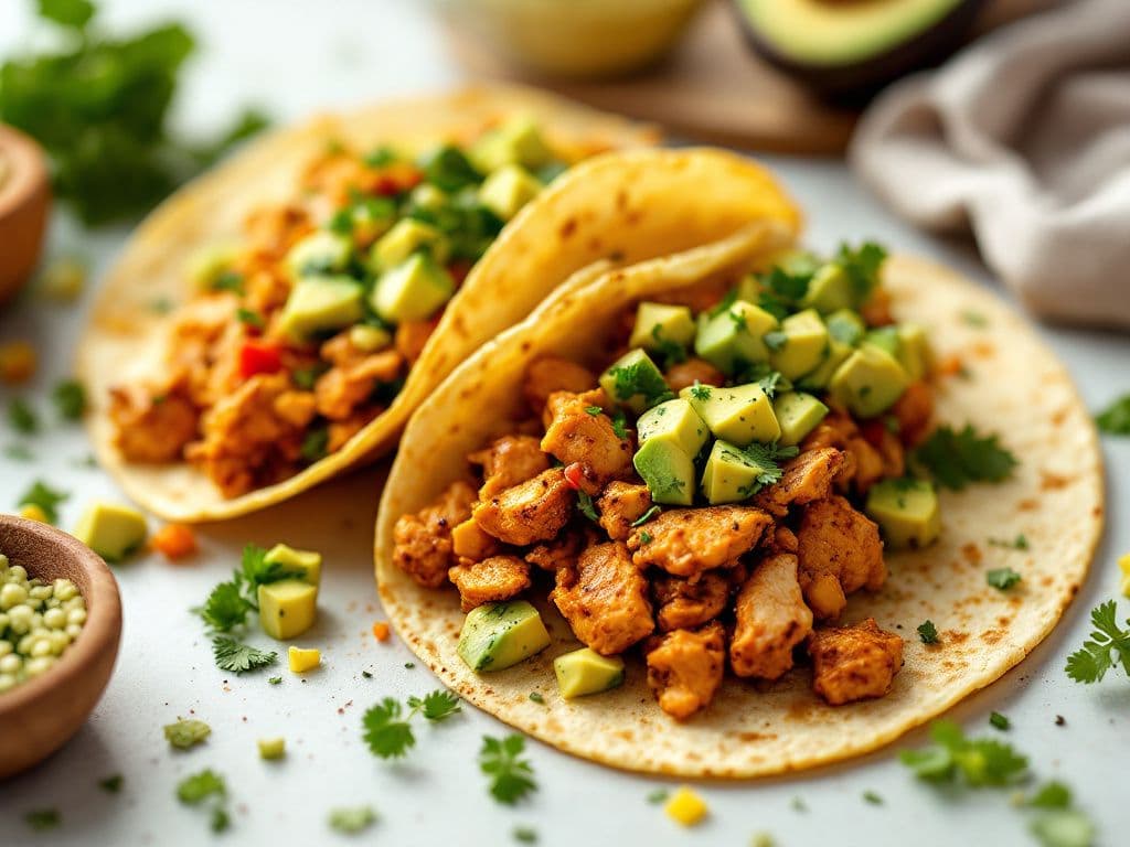 Spicy Chicken Tacos with Avocado Salsa