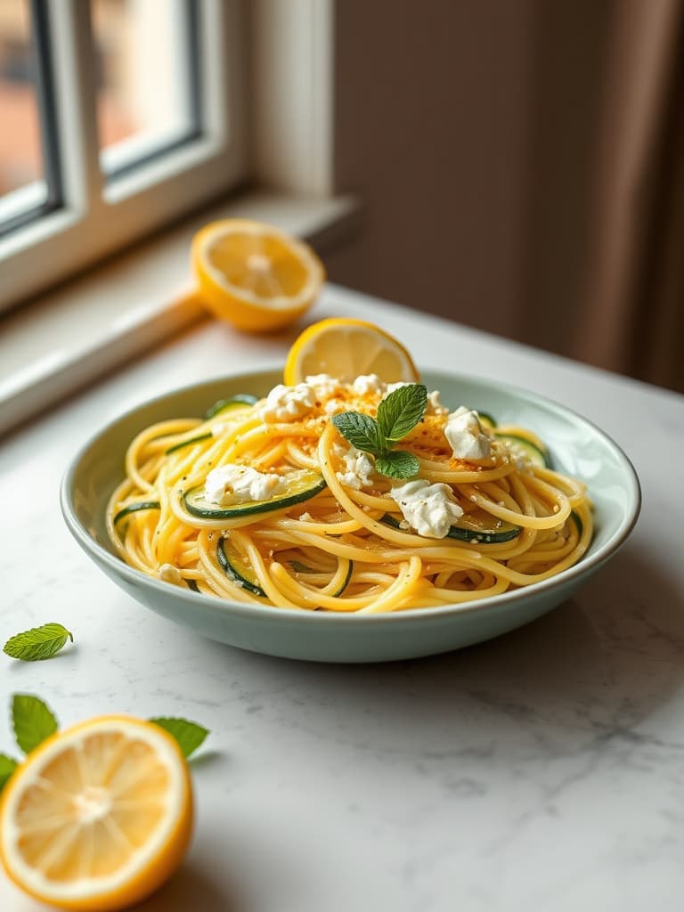 Lemon and Ricotta Zucchini Pasta