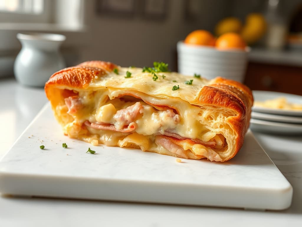 Ham and Cheese Croissant Bake