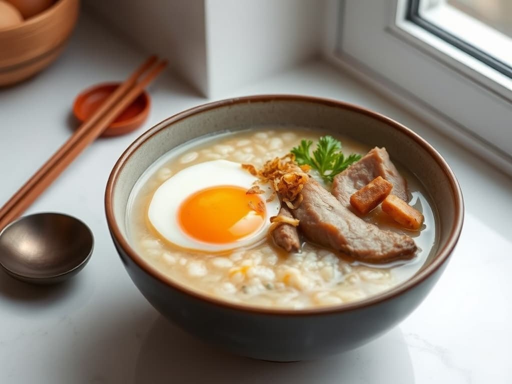 Congee with Century Egg and Pork