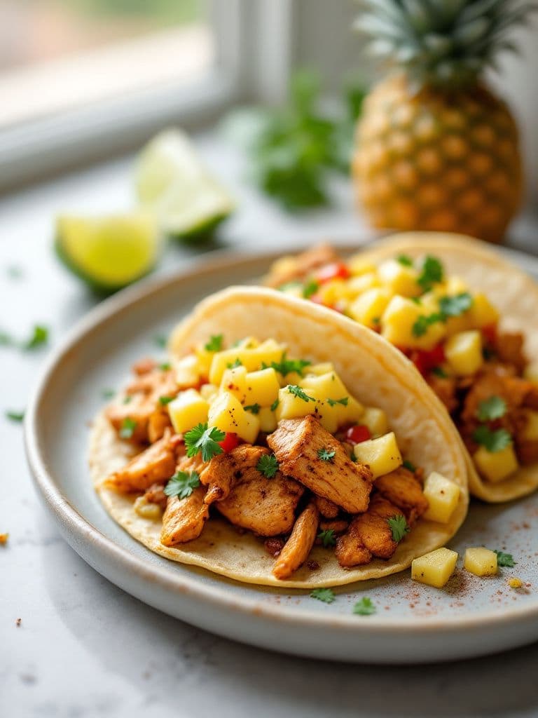 Spicy Chicken Tacos with Pineapple Salsa