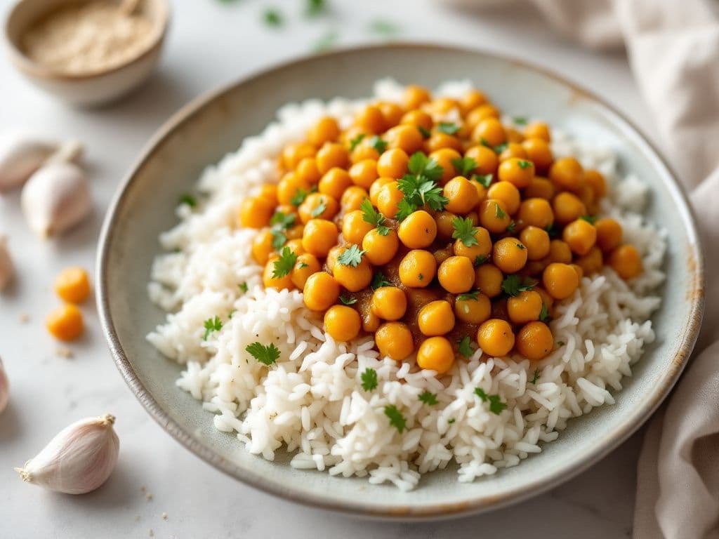 Curried Chickpeas with Coconut Rice