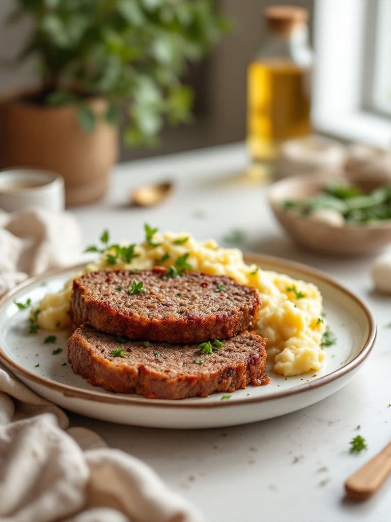 Classic Meatloaf with Mashed Potatoes