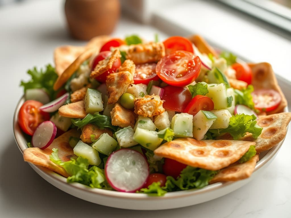 Fattoush Salad with Crispy Pita