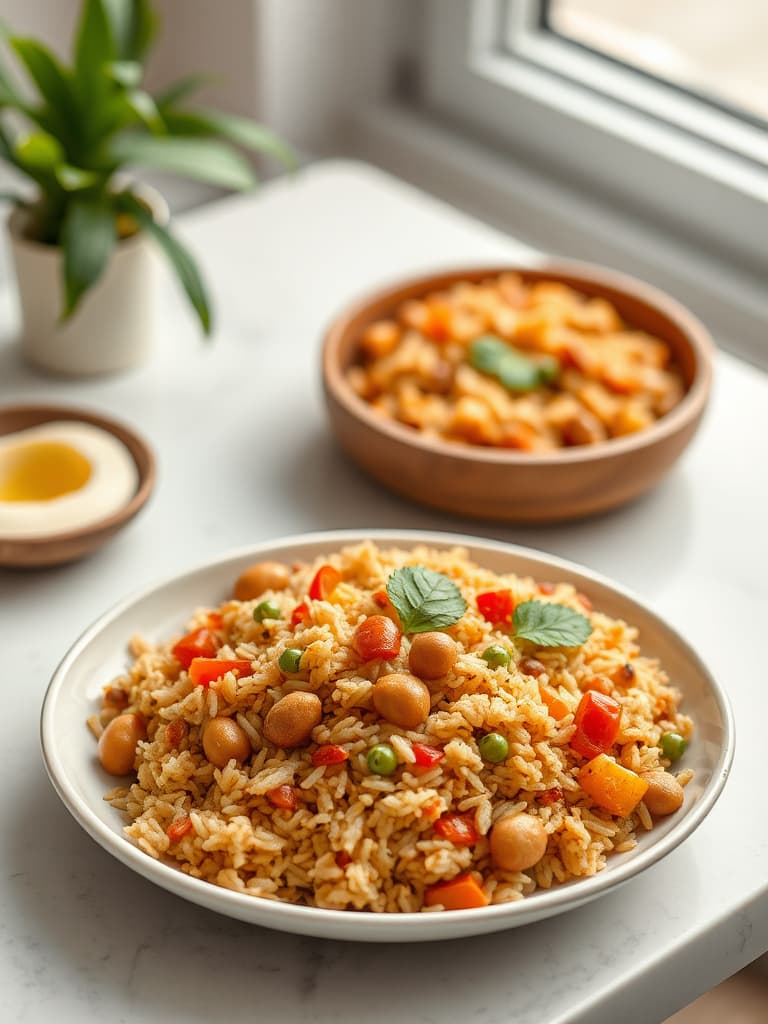 Hearty Vegetarian Pelau (Rice and Pigeon Peas)