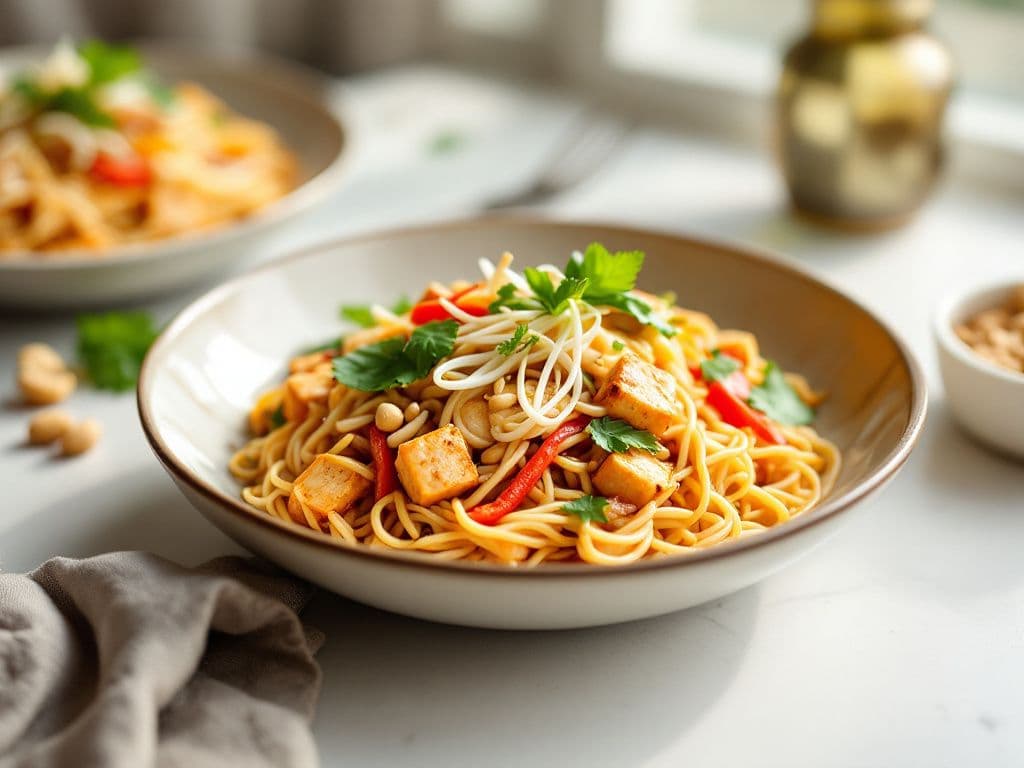 Pad Thai with Tofu and Peanuts