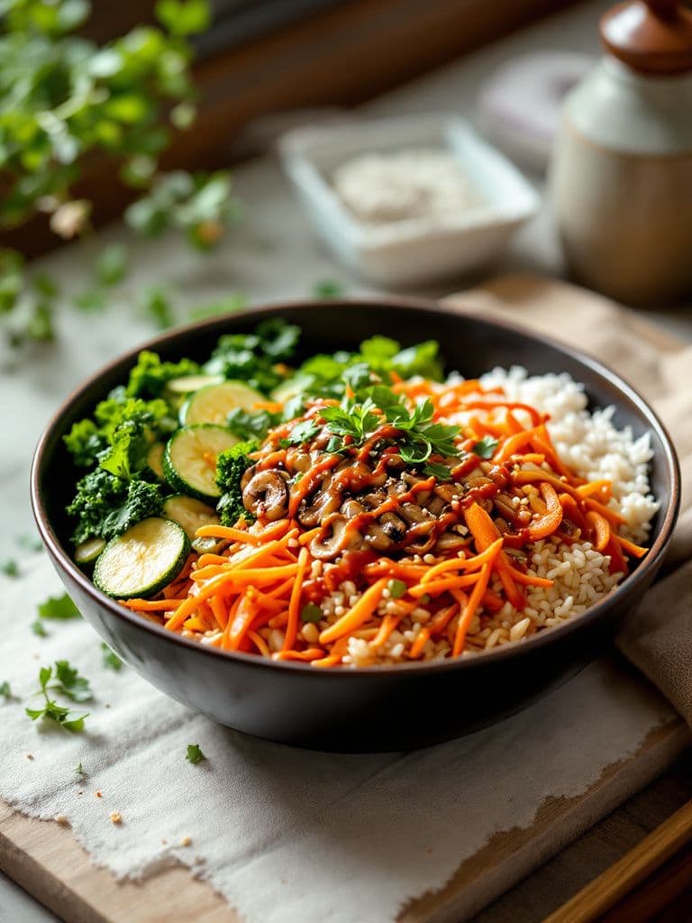 Bibimbap with Spicy Gochujang Sauce