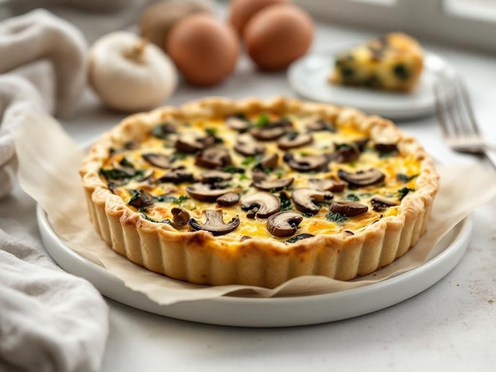 Savory Mushroom and Spinach Quiche