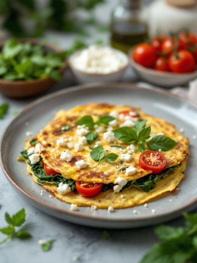 Savory Spinach and Feta Omelette