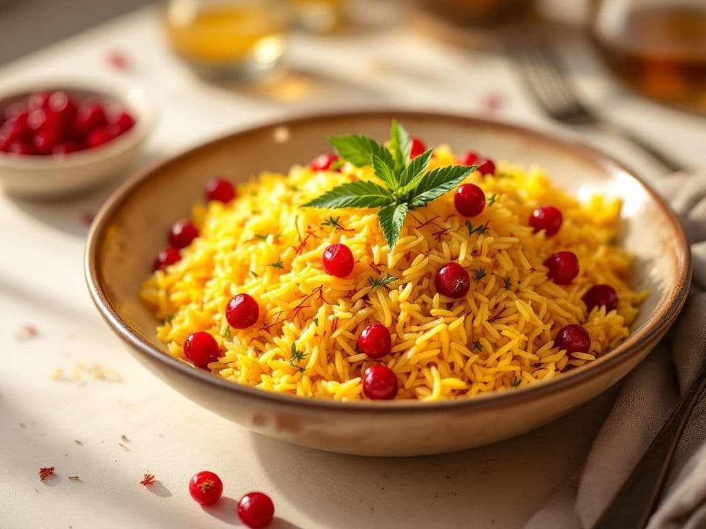 Persian Saffron Rice with Barberries