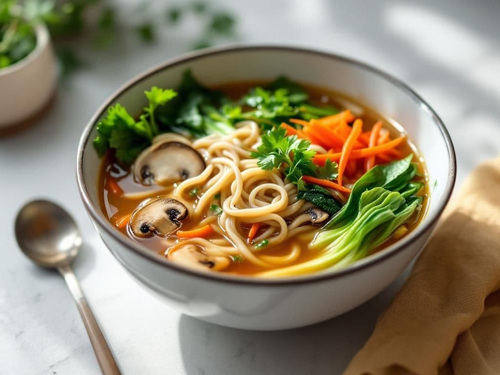 Japanese Vegetable Udon Noodle Soup