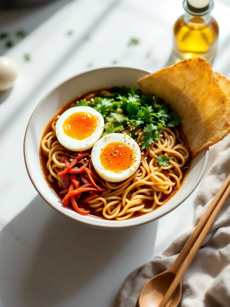 Savory Miso Ramen with Soft-Boiled Eggs