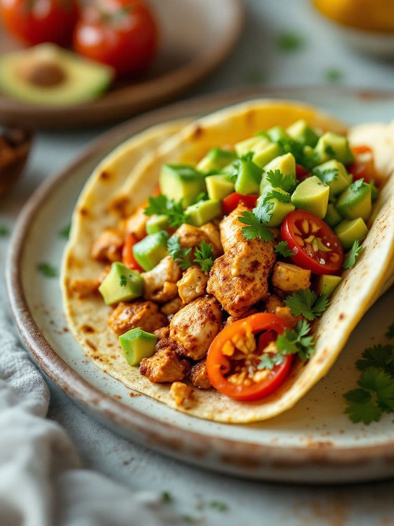 Spicy Chicken Tacos with Avocado Salsa