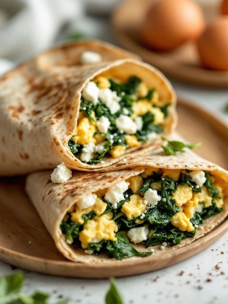 Savory Spinach and Feta Breakfast Wraps