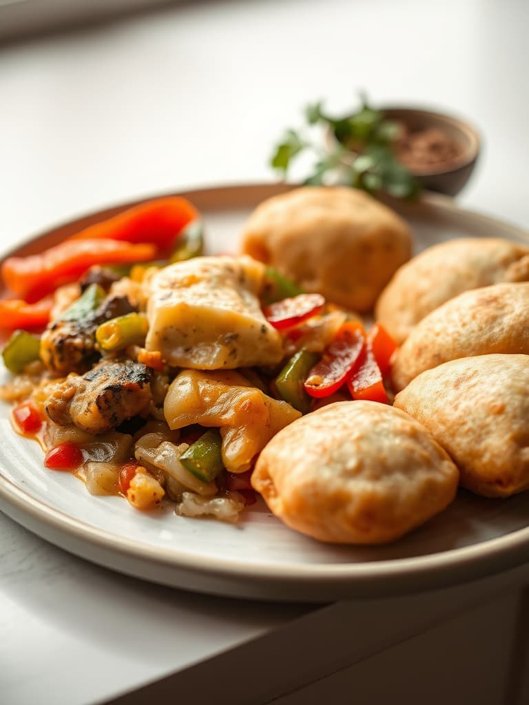 Classic Jamaican Ackee and Saltfish with Fried Dumplings