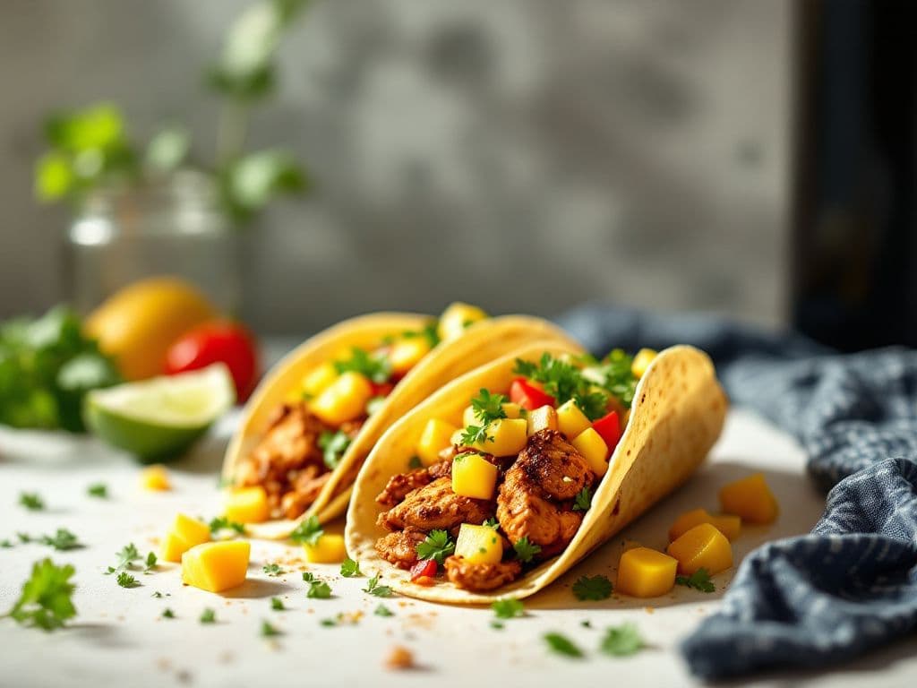 Jerk Chicken Tacos with Mango Salsa
