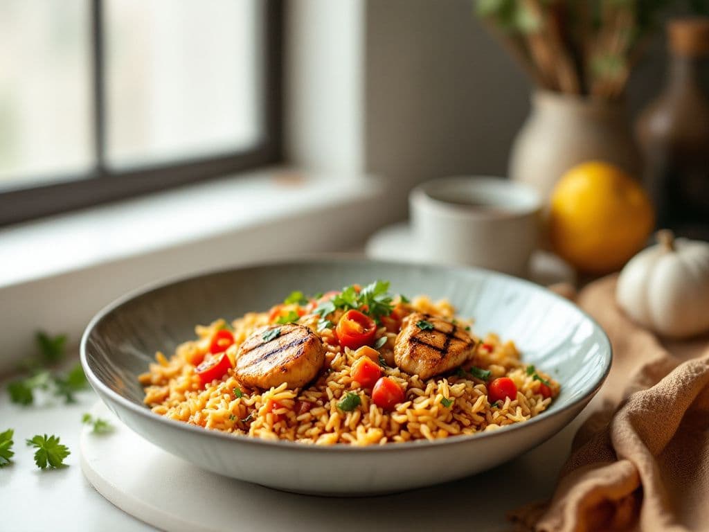 Jollof Rice with Grilled Chicken