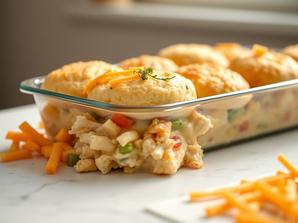 Creamy Chicken and Biscuits Casserole