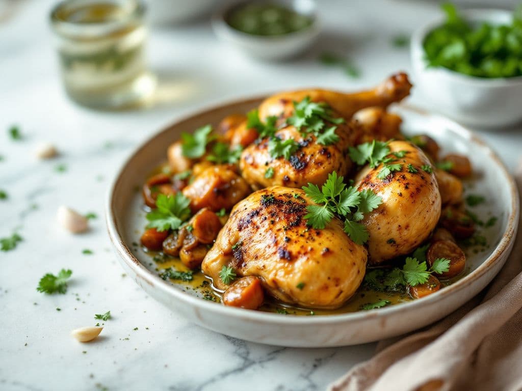 Peruvian Chicken with Green Sauce