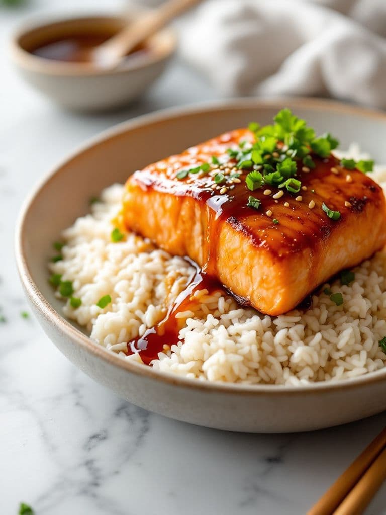 Japanese Teriyaki Salmon with Rice