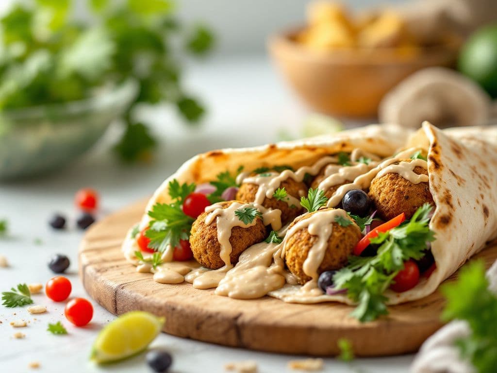 Falafel Wrap with Tahini Sauce