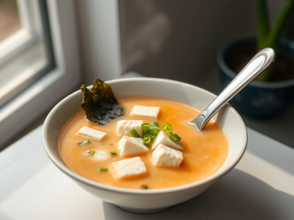 Hearty Miso Soup with Tofu and Wakame