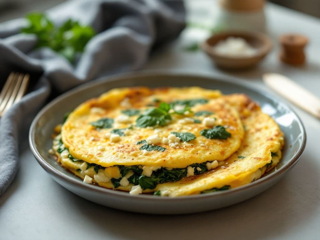 Savory Spinach and Feta Omelette