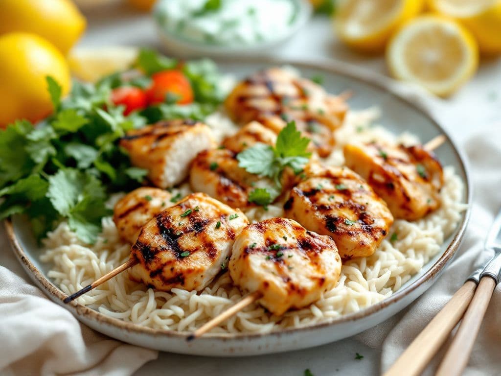 Greek Lemon Chicken Souvlaki