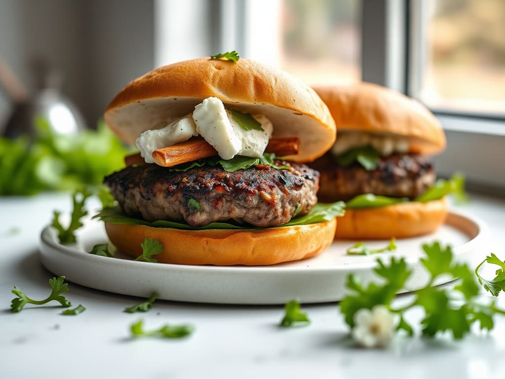 Argentinian Chimichurri Lamb Burgers with Feta